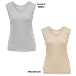 [미니멈]MD 비즈 펄 브이넥 민소매 티셔츠 MD MYBAJI5200_CJ