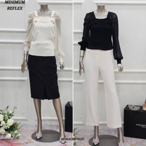 [미니멈]MD 스퀘어넥 펄시스루 슬리브 니트  MD MXBAKU3050_CJ