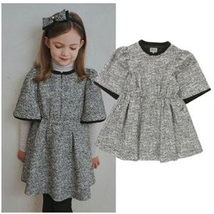 빈2 BZ54OP04BK 아동 여아 블랙 트위드 케이프 원피스 초등 2025년 가을