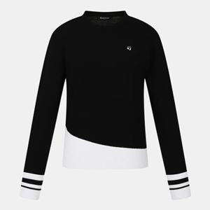 [테일러메이드] 어패럴 골프 웨어 25 F W TWSRO7224 199 여성 배색 라운드 스웨터 니트 티셔츠