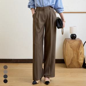 [한정수량] [모리스커밍홈] 히든버클 뒷밴딩 투핀턱 슬랙스_M2509PT077C