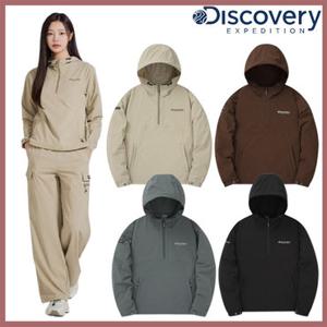 [백화점]디스커버리 [택가 149,000원] 24FW 이월/할인 여성 우븐 에센셜 트레이닝 후드 아노락/반집업 DWTR36044-GSAN