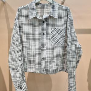 라티움 HC34 구김없는소재 밑단스트링 루즈핏 체크트리  숏셔츠 T2533bl06