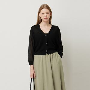 [시슬리]브이넥 자수 니트 가디건 SAKC72541