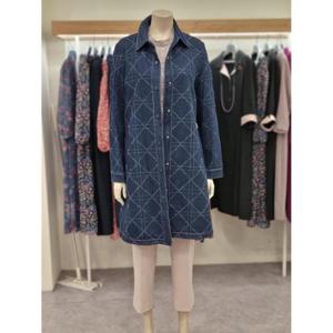 벨리시앙 세이브존07 롱 체크 데님 자켓 BY4302