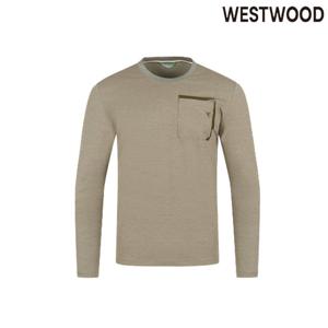 [웨스트우드]남성 봄 가을 베이직 기능성 포켓 라운드티셔츠 WO3MTTR415