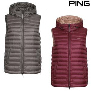 골프양말증정_PBS 여성 후드 구스 다운 점퍼 베스트 121E3JV261