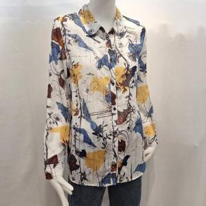 올리비아하슬러 HC04 기하학 프린트가 포인트로인 코튼 셔츠 OHEFBL103