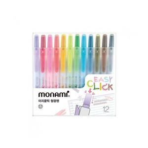 모나미 12색 형광펜 이지클릭형광펜 세트 1개