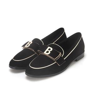 BABARA 바바라 양가죽 스웨이드 로퍼 블랙 BBF552