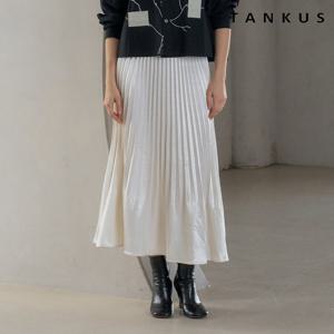 [탱커스]밴딩 플리츠 새틴 롱 스커트 (TX3SK009L0)