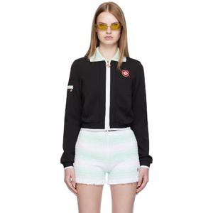 카사블랑카 재킷 블랙 비스코스 트랙 재킷 252195F063000