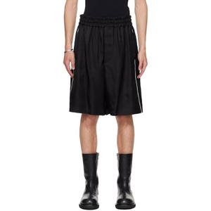 질샌더 반바지 블랙 플루이드 비스코스 쇼츠 252249M193001