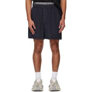 알렉산더왕 반바지 네이비 그래픽 쇼츠 252187M193002
