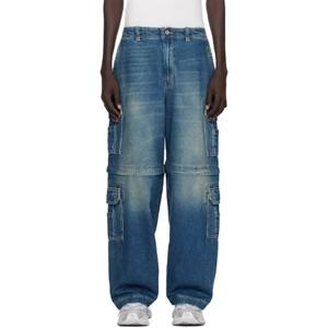 베트멍 카고팬츠 블루 힙합 데님 카고 팬츠 252669M188000