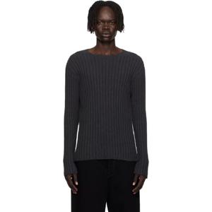 아크네 티셔츠 그레이 골지 스웨터 252129M201003