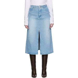 아페쎄 스커트 블루 조지아 데님 미디 스커트 252252F092001