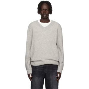 아페쎄 브이넥 그레이 다니 스웨터 252252M206002