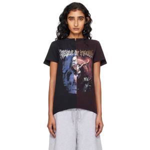 베트멍 티셔츠 블랙   버건디 크레이들 오브 필스 컷업 핏 티셔츠 252669F110011