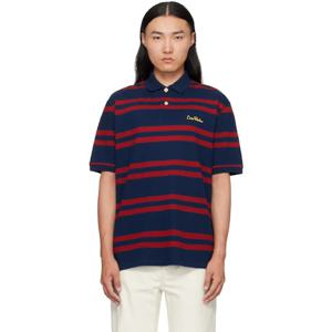 발렌티노 폴로셔츠 레드   네이비 쉐 발렌티노 자수 코튼 피케 폴로 셔츠 252476M212001