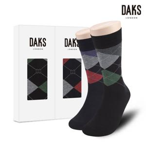 [닥스(양말)]신사양말 2족 선물세트 면스판디자인 아가일 19360