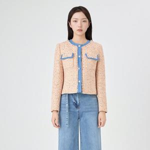 [라인어디션]프론트 포켓 배색 트위드 자켓(NWJKPB02)