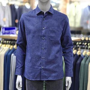 런던포그 세이브존04 세미일자 기본에리 긴팔네이비셔츠 LOWVA34Z