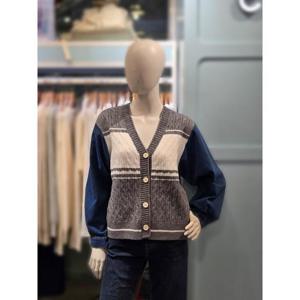 클리지 세이브존03 클리지 소매 데님배색 가디건 ATCO7WKC08A