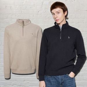 헤지스  25FW  2컬러 택1  남성 하프집업 맨투맨 티셔츠 HZTS5D405