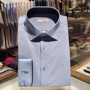 듀퐁셔츠 SE5FM11LS162SBU 구김이 적은 주머니 없는 스트레치 일반 핏 셔츠