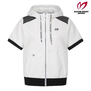 마스터바니  (421E3TF110) 여성 컬러 블록 후드 집업 반팔 티셔츠