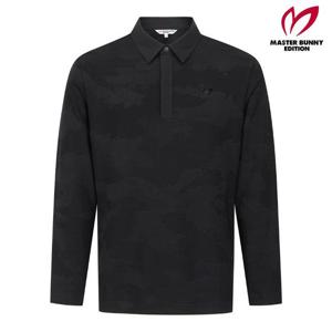 마스터바니  (411E3TO207) 남성 체크 카모 카라 긴팔 티셔츠