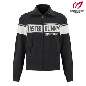 마스터바니  (421E3SD309) 여성 배색 로고 하이넥 집업 가디건