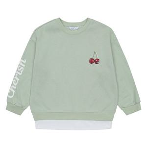 소이 여아 기모 체리 레이어드 맨투맨 티셔츠 21W0456_MT