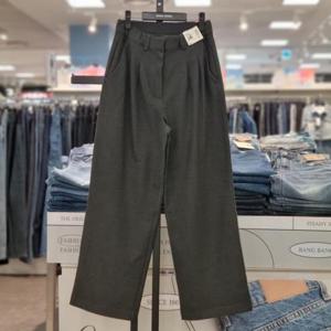 뱅뱅 HC21 여성 인밴드 투턱 기모 와이드팬츠 CPL603