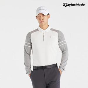 테일러메이드 25FW 남성 니트 하이브리드 카라 티셔츠 (TMTYO3243-101)