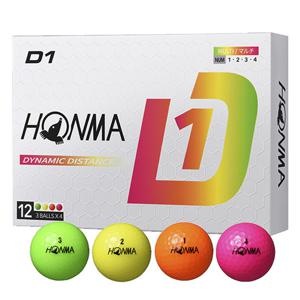 혼마 D1 골프공 2024년 12구 1더즌 멀티컬러 비거리형 볼