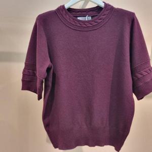 라티움 HC34 부드럽고 착용감좋은 목선소매 포인트 듀플KT 5부 니트티 T2533sw01