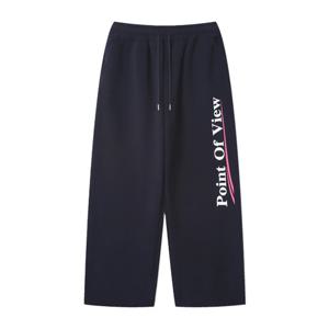 남자 겨울 레터링 기모 와이드 밴딩 팬츠 RM-PTK-Q066-곤색