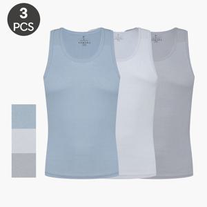 제임스딘 남성 조끼런닝 순면 컬러 민소매 베이직 40수 런닝 메리야스 3장