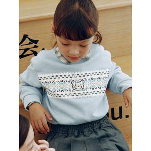 [TAG 69000원][빈폴키즈] 페어아일 그래픽 스웨트 셔츠  스카이 블루 (BI5X41U10Q)