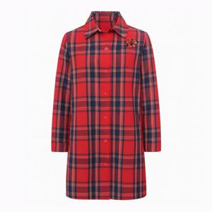 [조순희]레드체크 하프 트렌치 코트 (JNSL111)