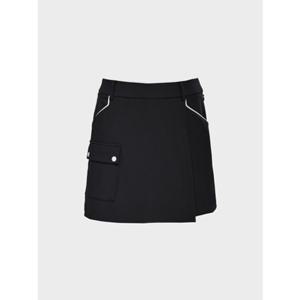 [와이드앵글]   WWU25Q31Z1    여성 TO 포켓 포인트 A라인 큐롯 쇼츠 L (Black)