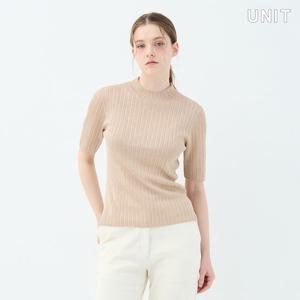 [유닛] 골드 글리터 베이직 반팔 스카비오사 모크넥 풀오버 UFKKMN331N-29