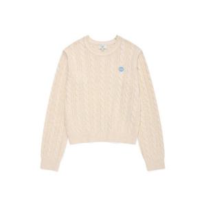 커버낫긴팔티 CQK CO2403KT74-IV 우먼 클로버하트 케이블 니트 Ivory