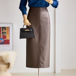 [한정수량] [커스텀에이블] [55-66]심플 미디 레자 H스커트_T2510SK063C