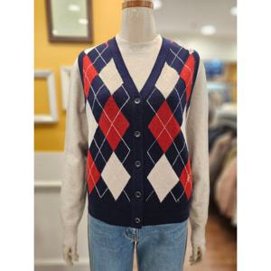 [BCBG]트윙클 아가일 패턴 니트 베스트 B5C8K515