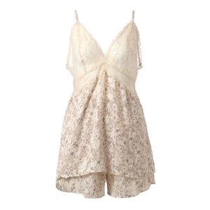 [바바라(언더웨어)]시스루 번아웃프린트 끈슬립 베이지ACS4613SBG