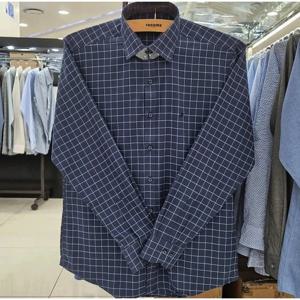 [레노마셔츠]슬림핏/ 긴소매/ 멜란 미디움 체크 셔츠 RLFSL0137