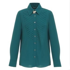 [미니멈]브로치 포인트 카라블라우스(MXDAWB9350 DN2)_IC